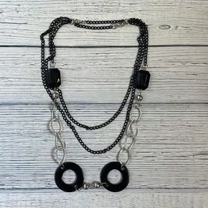 Black Onyx multi chain necklace